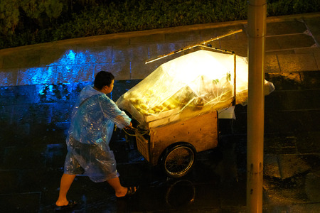 BANGKOK, THAILAND - July 7, 2017: Colorful and noisy streets of the asian metropolis.のeditorial素材