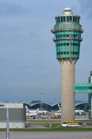 HONG KONG - SEPTEMBER 6, 2017: View of the HK Airport (HKG) - Chek Lap Kok.のeditorial素材