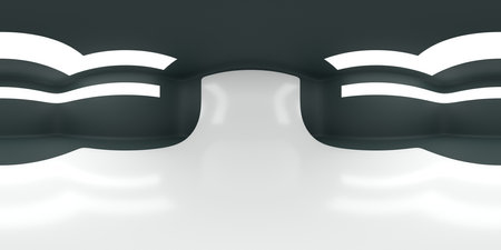 VR 360 studio panorama with reflections. Animation 3D hdriの写真素材