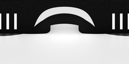 VR 360 studio panorama with reflections. Animation 3D hdriの写真素材