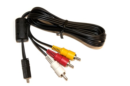 USB video audio capture adapter VHS to TV on a white backgroundの写真素材