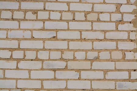 Old White brick wall texture or background