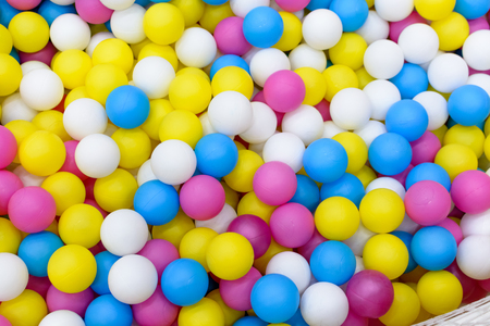 Pile of colorful plastic balls for kidsの写真素材