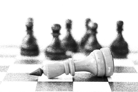 Concept of leadership, success, motivation. Chess pieces on the Board.の写真素材
