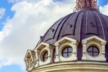Close up view of the dome of with blue sky, shot from Kazan, Russiaの写真素材
