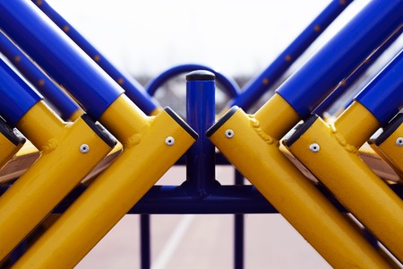 The track and field barriers, obstacles. abstract representation of the struggle of colors and shapes.の写真素材
