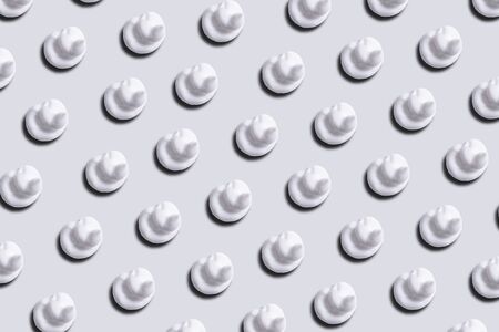 pattern cream smears on white background, top viewの写真素材