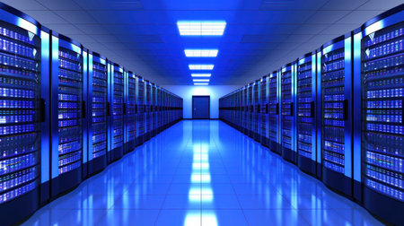 data processing center, server room conceptの素材