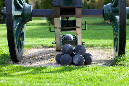 Old gun with kernels outdoorsの写真素材