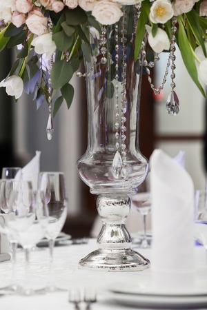 Table set for an event party or wedding receptionの写真素材