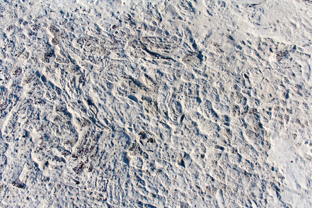 stone block on the seashore in bizarre patterns in the form of curved lines and excavationsの写真素材
