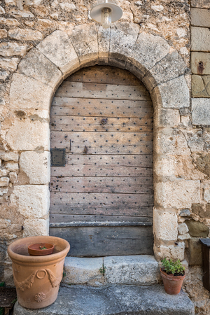 Colorfull windows and doors of romantic summer at Provence, France.の写真素材