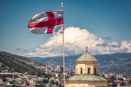 The holy trinity cathedral of Tbilisi commonly known as Sameba in Georgia.の写真素材