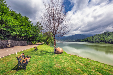 The virgin forest surrounding the resort, the lake in the front where the small rivers of Bursa and Chagurgula flow into, vast Alazani valley in the backyard and  beautiful panoramic views.の写真素材