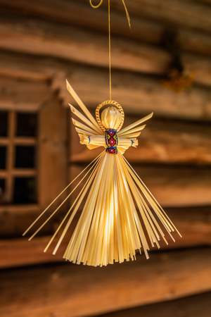 Straw doll at Museum of Folk Architecture and Rural Life in Lviv, Ukraine.の写真素材