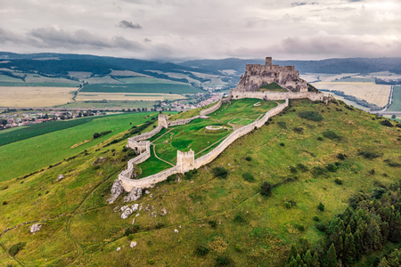 The Spis Castle - Spissky hrad National Cultural Monument (UNESCO) - Spis Castle - One of the largest castle in Central Europe (Slovakia).のeditorial素材