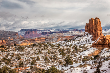 Window arch at Arches National Park in Utah, USAの写真素材