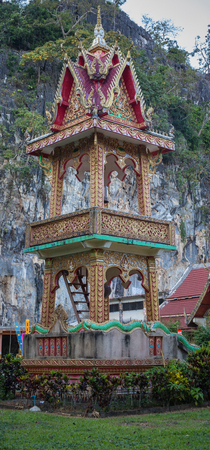 The traditional temple at the sunny day in Thailandの写真素材