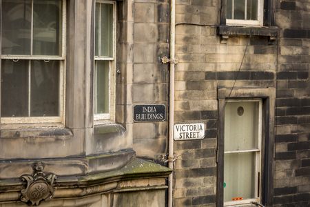 Classic street signs. Edinburgh - Scotlandの写真素材