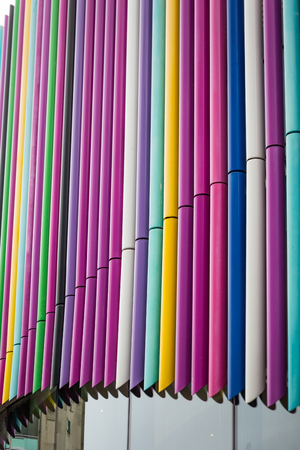 Colorful facade on the building in the city center in Liverpoolの写真素材