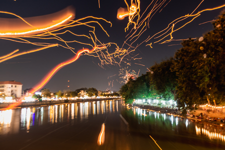 Loy Krathong festival in Chiangmai.の写真素材