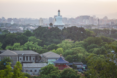 View of the city and trees, China.の写真素材