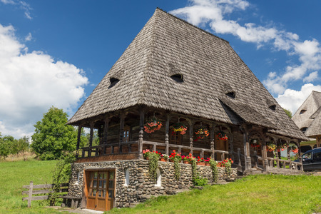 Wooden Churches of MaramureÈ listed in Romania at sunny dayの写真素材