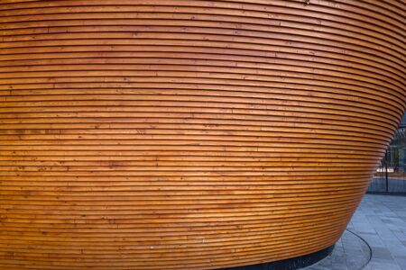 Wooden modern wall texture at Helsinki, Findland.の写真素材