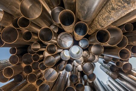 Helsinki Sibelius Monument. Bottom up view of Helsinki Sibelius Monument looks like pipe organ.の写真素材