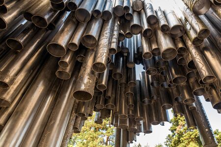 Helsinki Sibelius Monument. Bottom up view of Helsinki Sibelius Monument looks like pipe organ.の写真素材