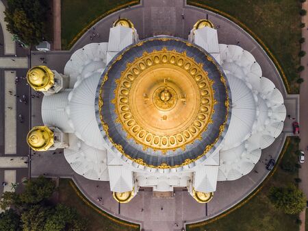 Beautiful top view of Kronshtadt Naval Cathedral of St. Nicholas on a sunny summer day. Built in 1903-1913 as the main church of Russian Navy and dedicated to all fallen seamen. St Petersburg Russia.の写真素材