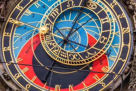 Prague Astronomical Clock in the Old Town of Prague, Czech Republic.の写真素材