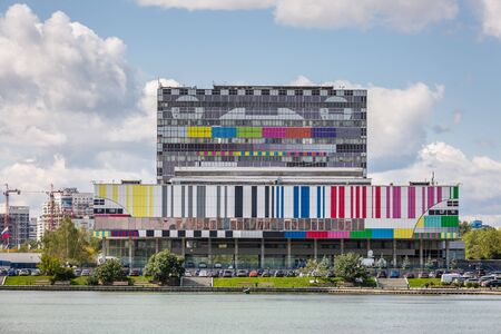 Ostankino broadcasting center at Moscow, Russia. Moscow, Russia - August 06 2019.のeditorial素材