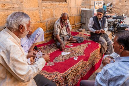 Jaisalmer, India - March 10 2017: Old town with local people.のeditorial素材
