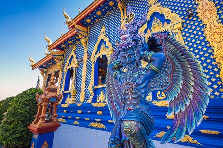 Blue temple Wat Rong Seur Ten at Chiang Rai, North of Thailand.の写真素材
