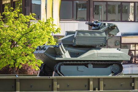 Preparations of military vehicles for the celebration of the 75th anniversary of the victory in the...