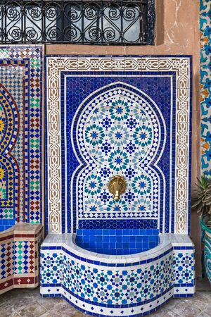 Moroccan handmade tile mosaic factory at Fez, Morocco.の写真素材