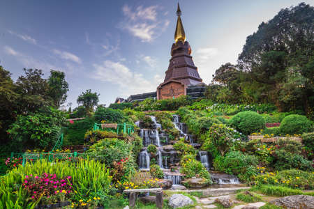 King and Queen two pagodas Noppamethanedol & Noppapol Phumsiri of Doi Inthanon Chiangmai Thailand. Chiang Mai, Thailand - November 10 2017.のeditorial素材