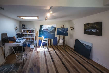 Painter studio at historic city of Arrowtown, New Zealand. Arrowtown, New Zealand - December 23...