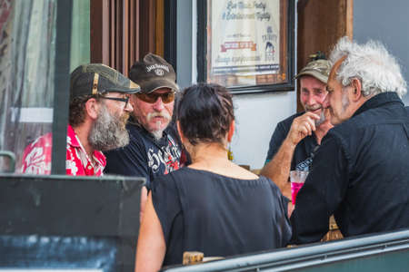 People sits in the bar. Auckland, New Zealand - December 15 2017.のeditorial素材