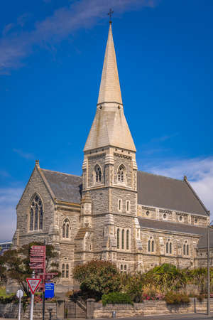 Neoclassical church building in Oamaru, New Zealand. Oamaru, New Zealand - January 07 2018.のeditorial素材