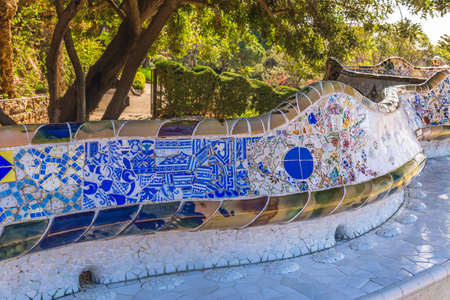 Park Guell is a public park composed of gardens, mosaics and architectural elements located on...