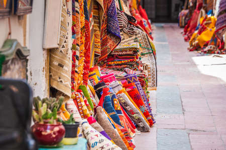 Carpets in the market of Essaouira, Morocco.の写真素材