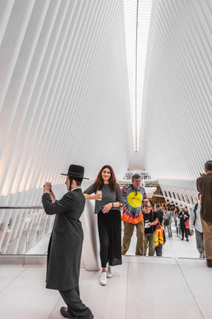 The World Trade Center in lower Manhattan and Oculus. Detailed architecture background taken of the...