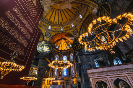 Interior of the Hagia Sophia in Istanbul. The world famous monument of Byzantine architecture...