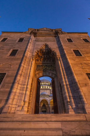 Blue hour shot of the Suleymaniye Mosque is an Ottoman imperial mosque in Istanbul, Turkey. It is the largest mosque in the city .. Istanbul, Turkey - October 01 2020.のeditorial素材