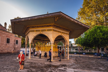 Place for arms and legs wash at the Hagia Sophia in Istanbul. The world famous monument of Byzantine architecture recently converted to a mosque. Turkey - September 29 2020.のeditorial素材