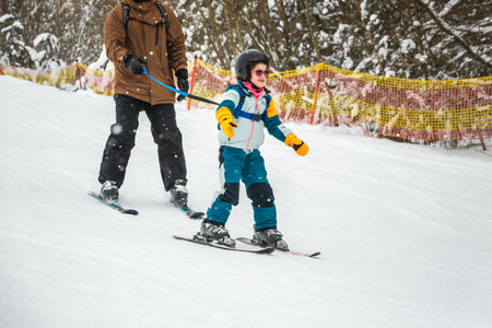 People with a snowboard on the ski resortのeditorial素材