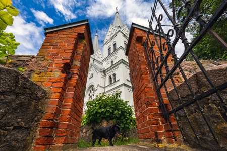 The Church of Divine Providence is a Catholic church in the agricultural town of Slobodka Braslav region, Belarus. An architectural monument in the neo-Romanesque style, built in 1903-1906.の写真素材