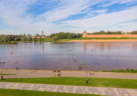 View of the Volga River from the Kremlin embankmentの写真素材